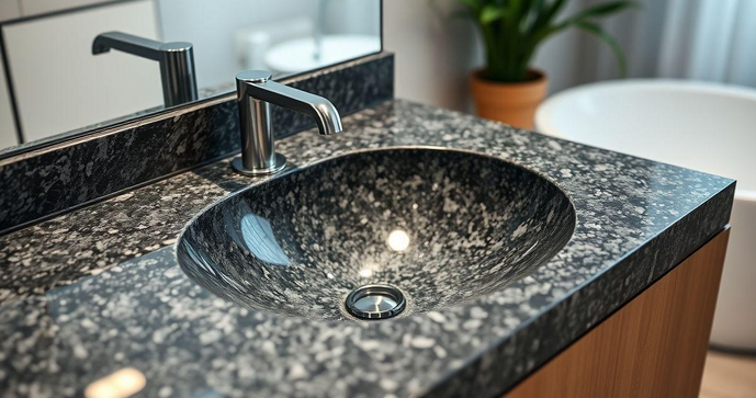 Pia de banheiro em granito: Elegância e durabilidade para seu espaço