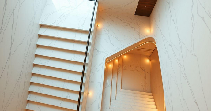 Escada de Mármore Branco: Elegância e Sofisticação para Seu Espaço