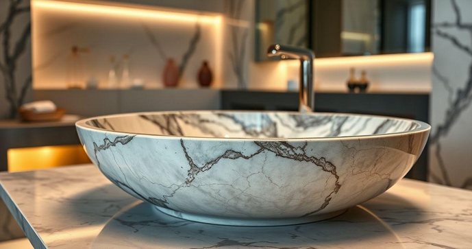 Lavatório de mármore: elegância e durabilidade para o seu banheiro