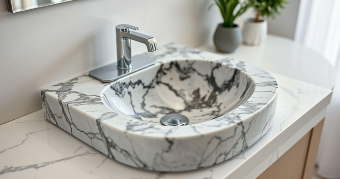 Pia de mármore para banheiro: descubra como escolher a ideal para sua decoração